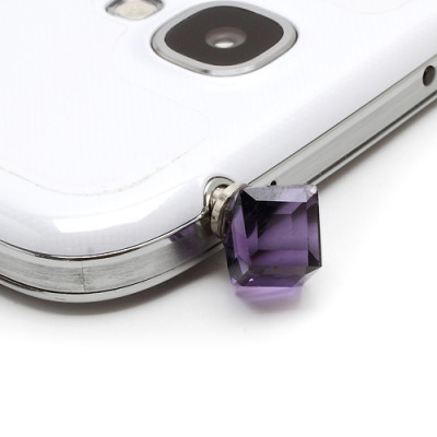 Добави още лукс Бижута за телефони Бижу за телефон 3.5 mm jack кристален куб лилаво